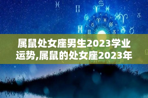 属鼠处女座男生2023学业运势,属鼠的处女座2023年学业运势