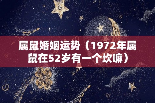 属鼠婚姻运势（1972年属鼠在52岁有一个坎嘛）