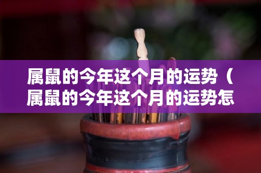 属鼠的今年这个月的运势（属鼠的今年这个月的运势怎么样）