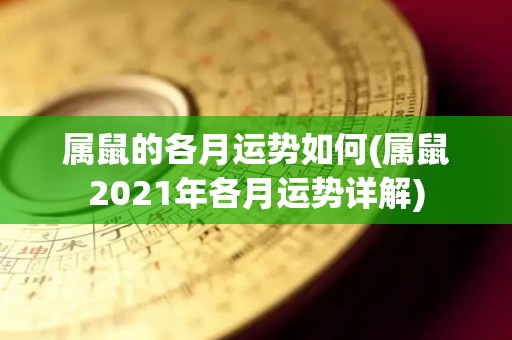 属鼠的各月运势如何(属鼠2021年各月运势详解)