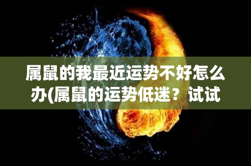 属鼠的我最近运势不好怎么办(属鼠的运势低迷？试试这些方法改变命运！)