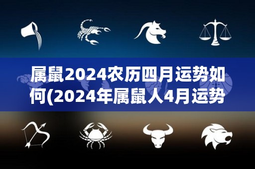 属鼠2024农历四月运势如何(2024年属鼠人4月运势解析)