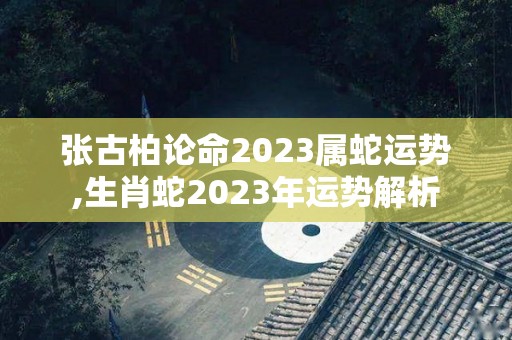 张古柏论命2023属蛇运势,生肖蛇2023年运势解析