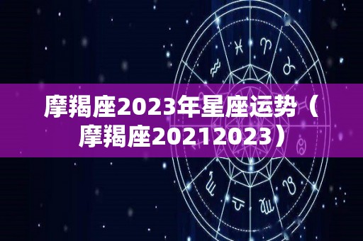 摩羯座2023年星座运势（摩羯座20212023）