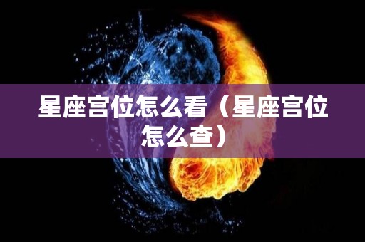 星座宫位怎么看（星座宫位怎么查）