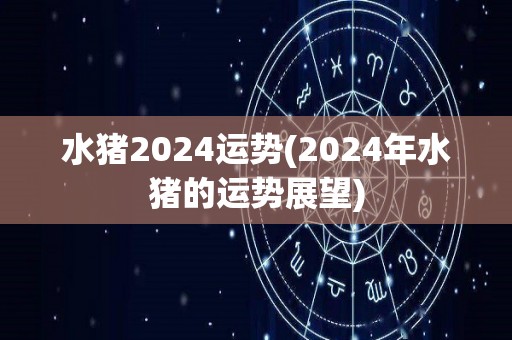 水猪2024运势(2024年水猪的运势展望)