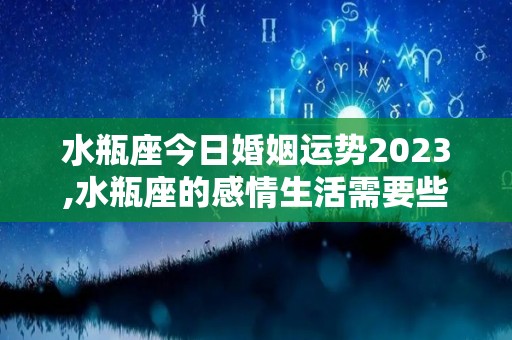 水瓶座今日婚姻运势2023,水瓶座的感情生活需要些什么