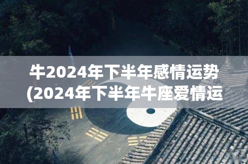 牛2024年下半年感情运势(2024年下半年牛座爱情运走高，幸福之门即将开启)