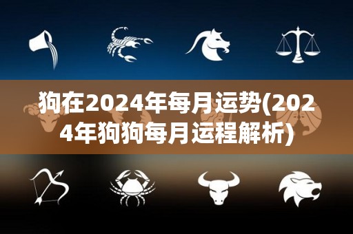 狗在2024年每月运势(2024年狗狗每月运程解析)