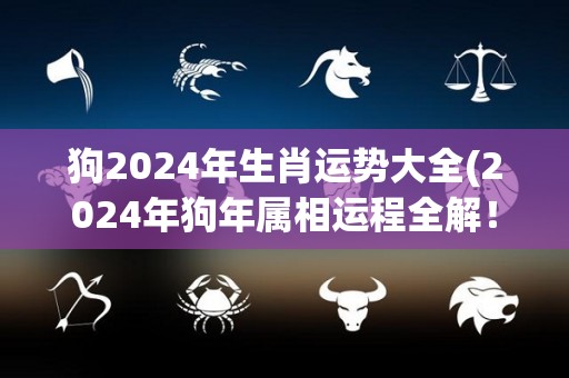 狗2024年生肖运势大全(2024年狗年属相运程全解！)