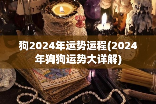 狗2024年运势运程(2024年狗狗运势大详解)