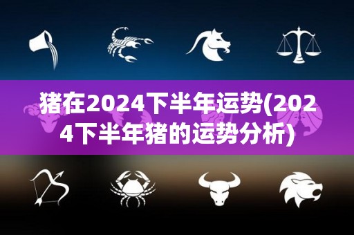 猪在2024下半年运势(2024下半年猪的运势分析)