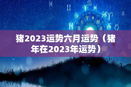 猪2023运势六月运势（猪年在2023年运势）