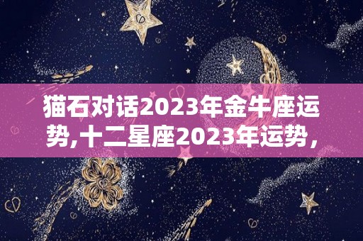 猫石对话2023年金牛座运势,十二星座2023年运势，双鱼座进入全新状态，狮子座冷漠