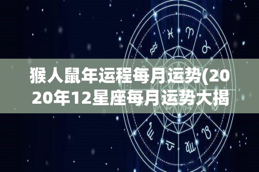 猴人鼠年运程每月运势(2020年12星座每月运势大揭秘！)