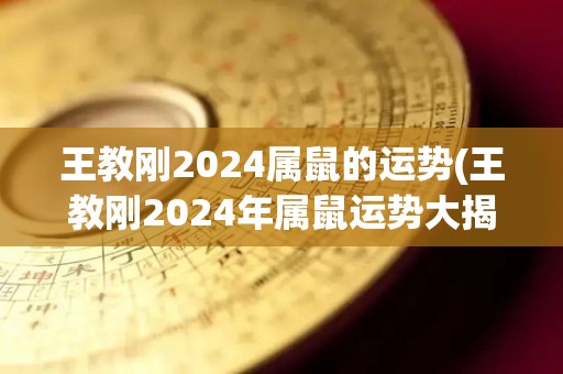 王教刚2024属鼠的运势(王教刚2024年属鼠运势大揭秘！)