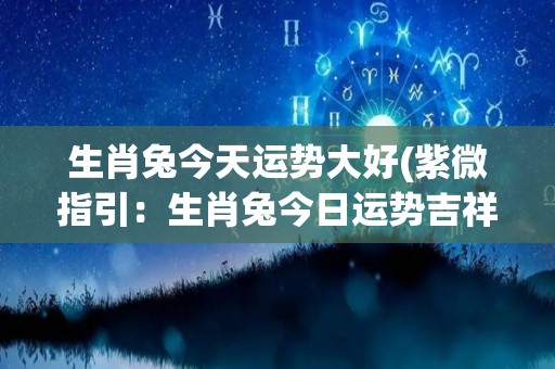 生肖兔今天运势大好(紫微指引：生肖兔今日运势吉祥如意)