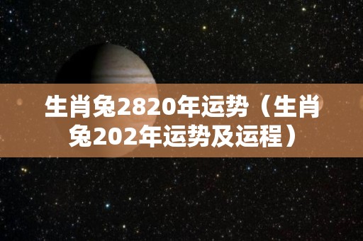 生肖兔2820年运势（生肖兔202年运势及运程）