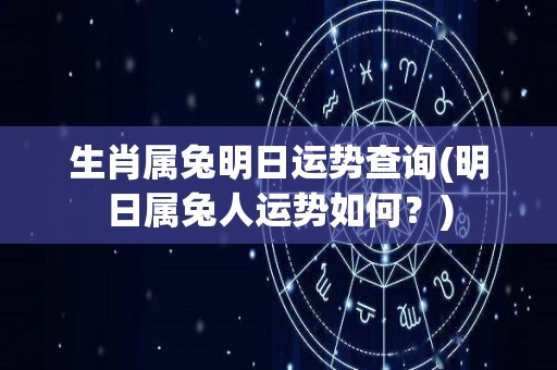 生肖属兔明日运势查询(明日属兔人运势如何？)