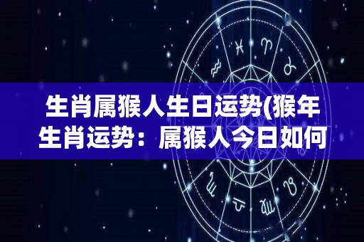 生肖属猴人生日运势(猴年生肖运势：属猴人今日如何？)