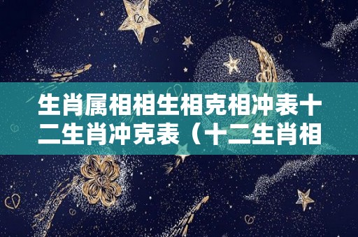 生肖属相相生相克相冲表十二生肖冲克表（十二生肖相冲相克表生肖属相婚配）