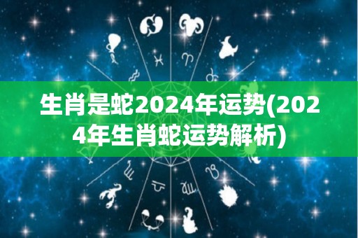 生肖是蛇2024年运势(2024年生肖蛇运势解析)