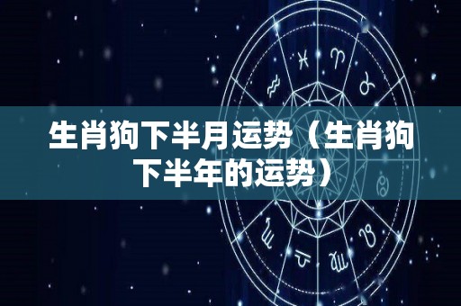 生肖狗下半月运势（生肖狗下半年的运势）