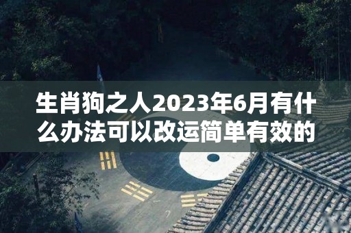 生肖狗之人2023年6月有什么办法可以改运简单有效的方法盘点（属狗在2023年）