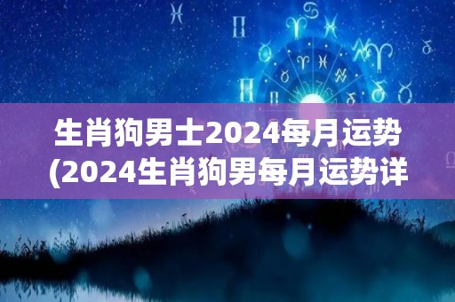 生肖狗男士2024每月运势(2024生肖狗男每月运势详解)