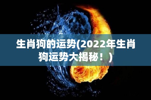 生肖狗的运势(2022年生肖狗运势大揭秘！)