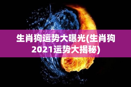 生肖狗运势大曝光(生肖狗2021运势大揭秘)