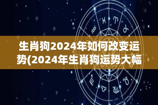 生肖狗2024年如何改变运势(2024年生肖狗运势大幅提升)