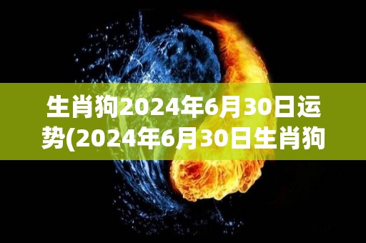 生肖狗2024年6月30日运势(2024年6月30日生肖狗今日运势如何？)