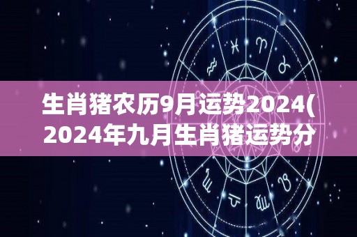 生肖猪农历9月运势2024(2024年九月生肖猪运势分析)