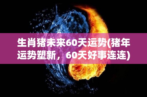 生肖猪未来60天运势(猪年运势塑新，60天好事连连)