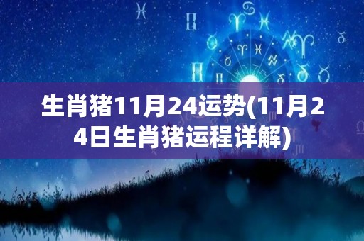 生肖猪11月24运势(11月24日生肖猪运程详解)