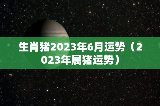 生肖猪2023年6月运势（2023年属猪运势）