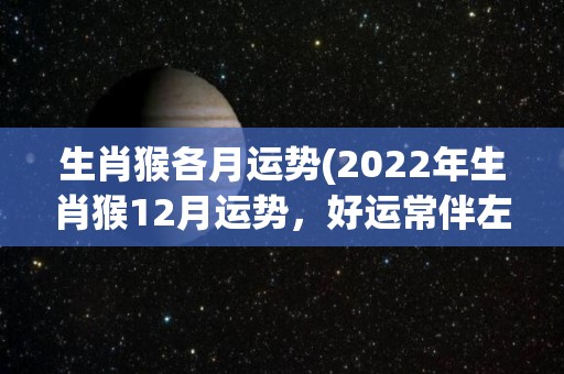 生肖猴各月运势(2022年生肖猴12月运势，好运常伴左右)