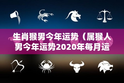 生肖猴男今年运势（属猴人男今年运势2020年每月运势）