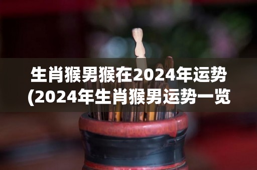 生肖猴男猴在2024年运势(2024年生肖猴男运势一览)