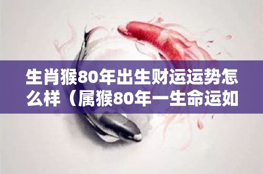 生肖猴80年出生财运运势怎么样（属猴80年一生命运如何）