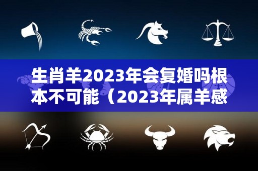 生肖羊2023年会复婚吗根本不可能（2023年属羊感情婚姻咋样）