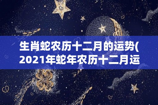 生肖蛇农历十二月的运势(2021年蛇年农历十二月运势指南)