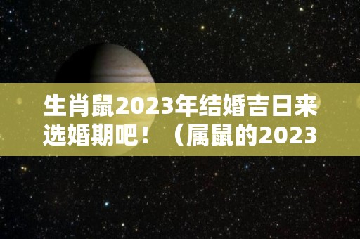 生肖鼠2023年结婚吉日来选婚期吧！（属鼠的2023年结婚的好日子）