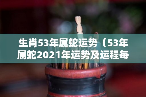 生肖53年属蛇运势（53年属蛇2021年运势及运程每月运程）