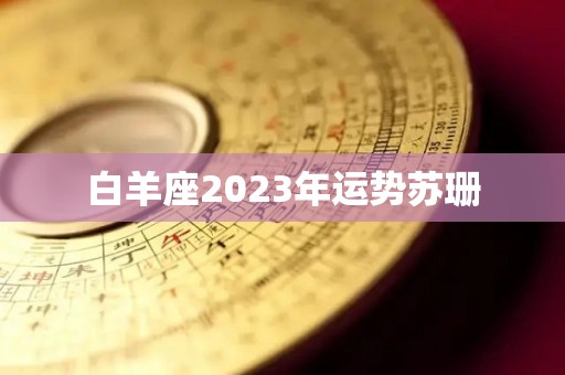 白羊座2023年运势苏珊