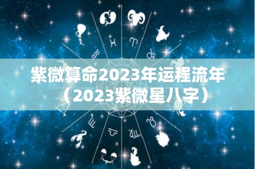 紫微算命2023年运程流年（2023紫微星八字）