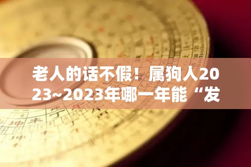 老人的话不假！属狗人2023~2023年哪一年能“发财”（属狗的2023年运势如何）