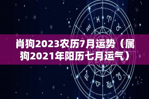 肖狗2023农历7月运势（属狗2021年阳历七月运气）