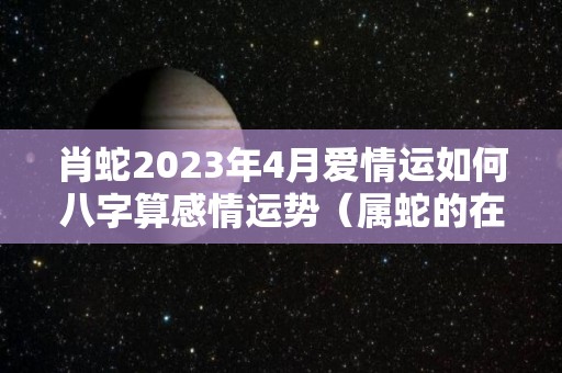 肖蛇2023年4月爱情运如何八字算感情运势（属蛇的在2024年的运势好不好呢）